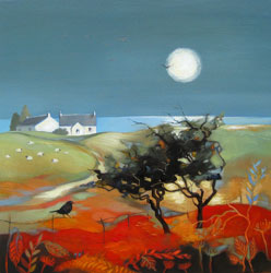 Blackbird And Hawthorns